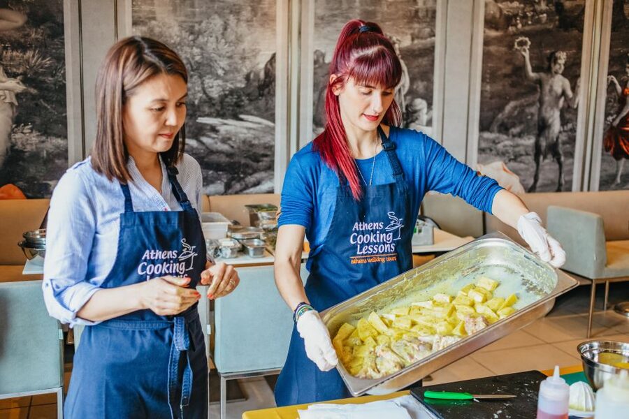 Athens: Greek Cuisine Cooking Class and 3-Course Dinner - Eating the meal you prepared