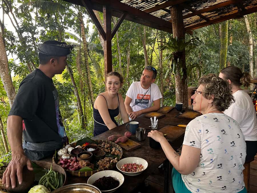 Bali: Cooking Class with 5 Balinese Dishes - Cooking over wood in the jungle