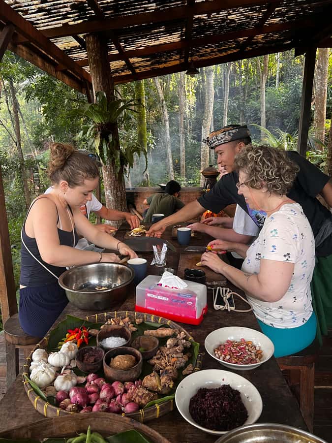 Bali: Cooking Class with 5 Balinese Dishes - Eating the food you prepared