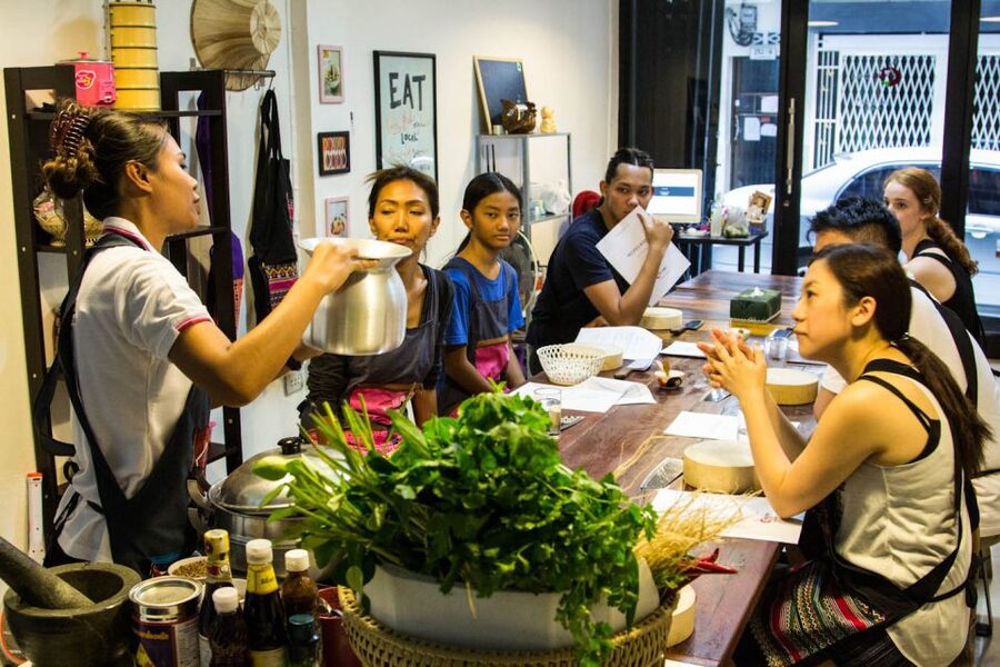 Bangkok: Thai Cooking Class and Onnuch Market Tour - Eating What You Cook