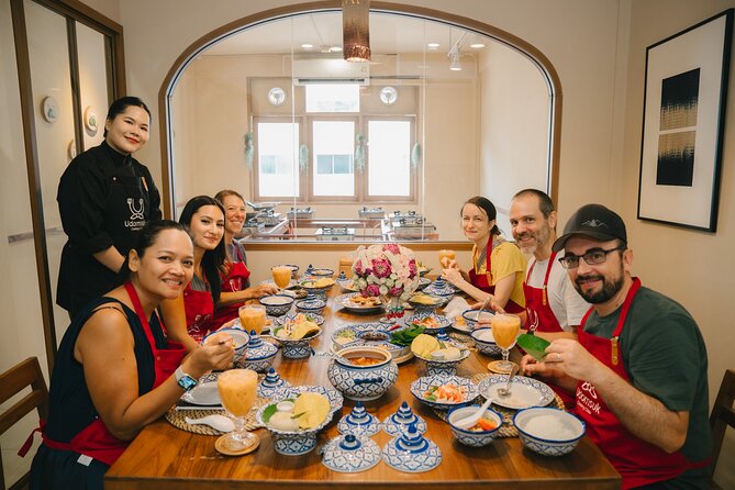 Bangkok Udomsuk Thai Cooking Class with local market tour - Sitting down to eat what you prepared