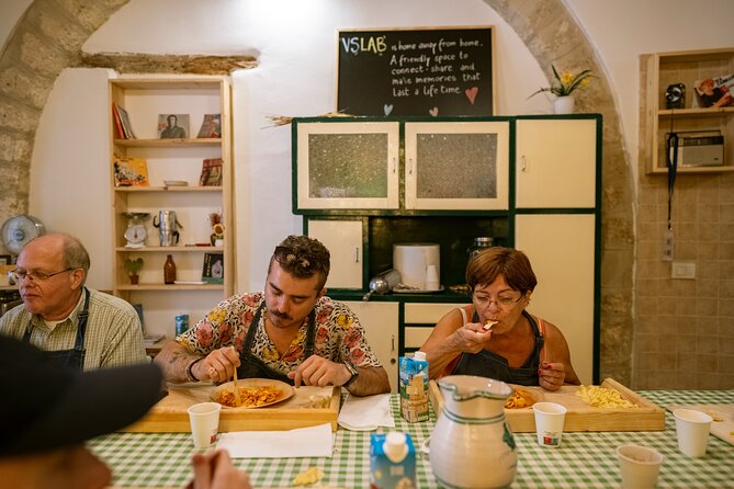 Bari Cooking Class : Traditional Focaccia & Orecchiette - Sitting down to eat what you made