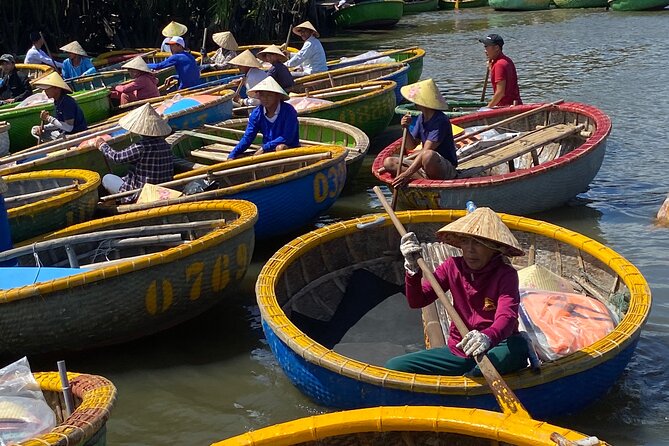 Bay Mau Cooking Class with Market Tour and Basket Boat Ride - Riding a basket boat through Bay Mau coconut forest