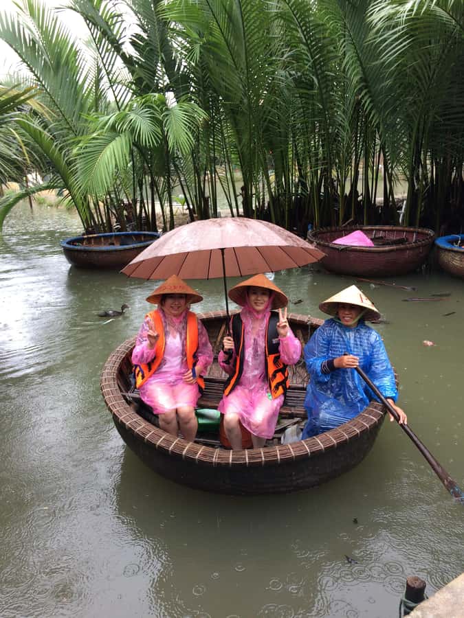 Bay Mau Eco Cooking Class Tours with Basket Boat - Riding a bamboo basket boat in Cam Thanh
