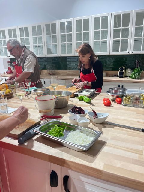 Bilbao: Basque Pintxos and Tapas Cooking Class - Sitting down to taste what you made