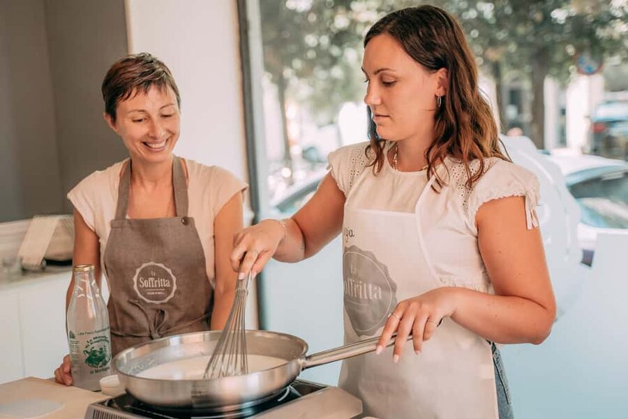 Bologna: Original Lasagna & Gelato Class at a Cooking School - Sitting down to eat what you made