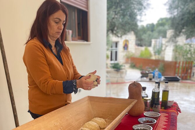 Chania Sourdough Bread Class - Olive Oil Tasting - A long table with wine and dessert