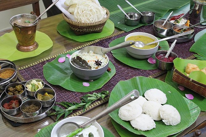 Chennai Super Market Tour and Cooking Class with a Fun Local - Eating with your hands on banana leaves