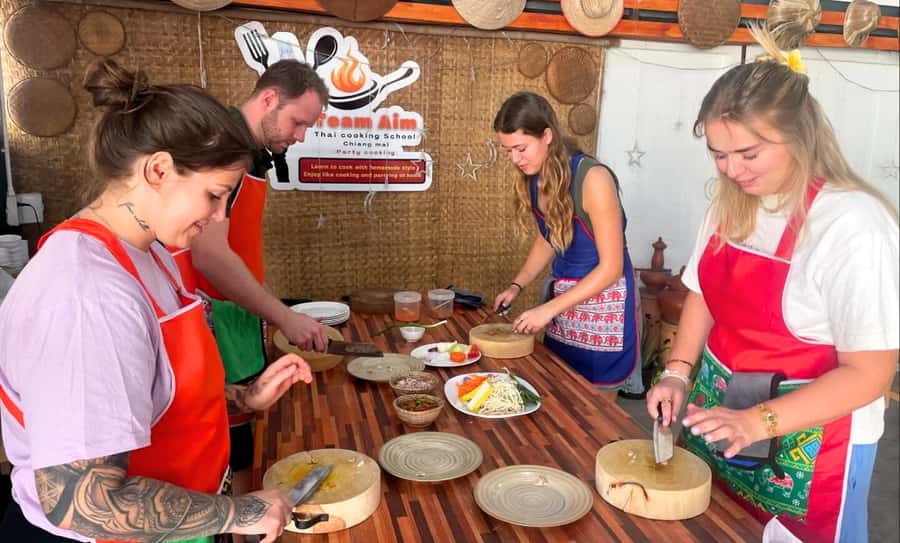 Chiang Mai: Ethical Elephant Sanctuary & Thai Cooking Class - Tea, waterfall time, and the final meal