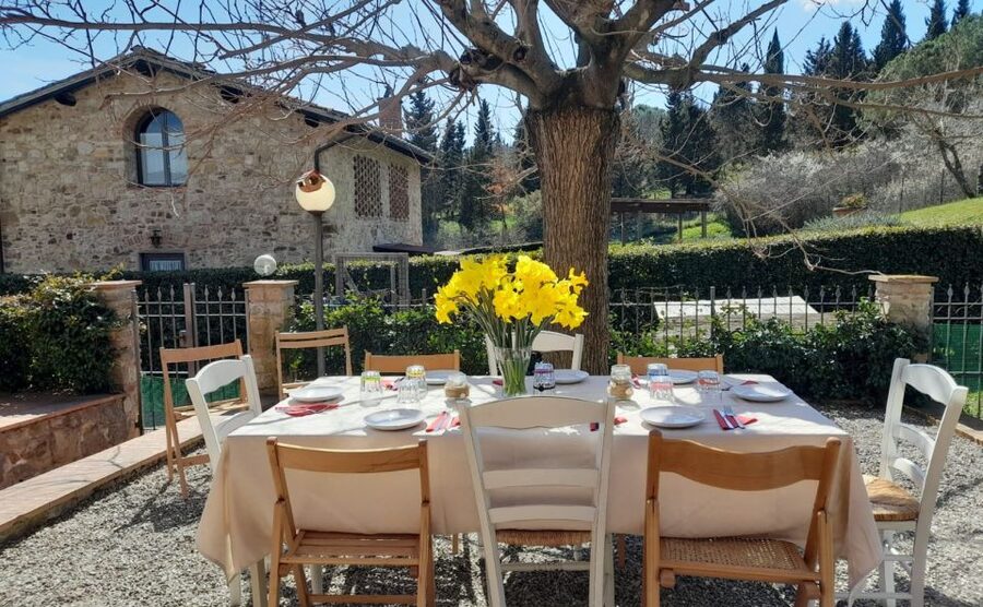 Chianti: Homemade Pasta Making Class and Lunch - Lunch under the garden tree