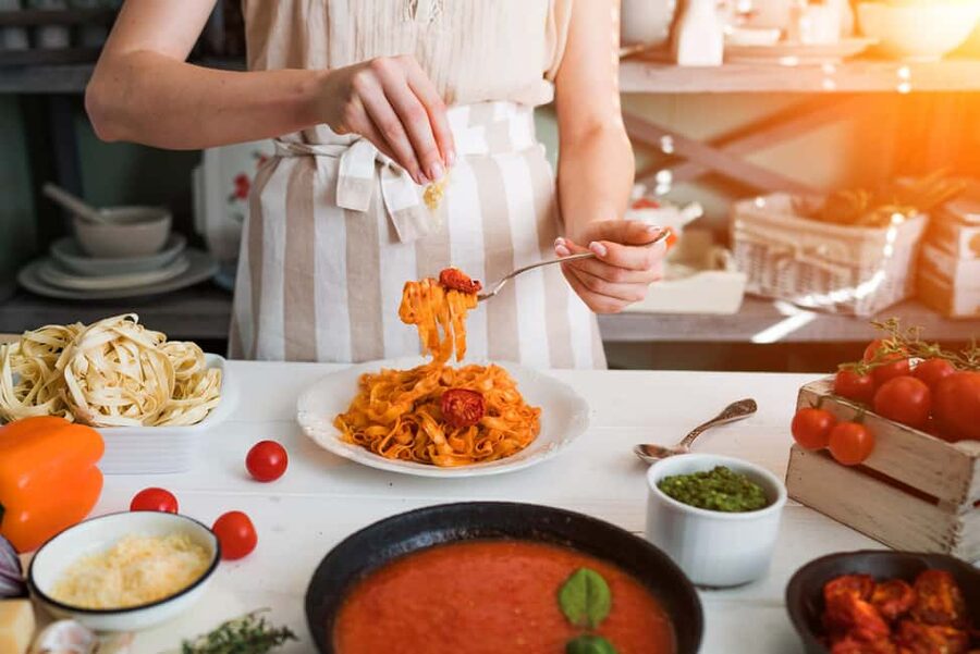 Colorful Tagliatelle and Ravioli Cooking Class near Arezzo - Eating the food you prepared