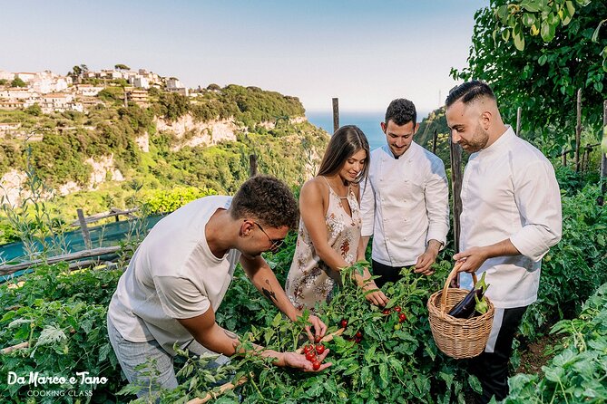 Cooking class Amalfi Coast by Marco and Tano - Eating on the terrace with wine and limoncello