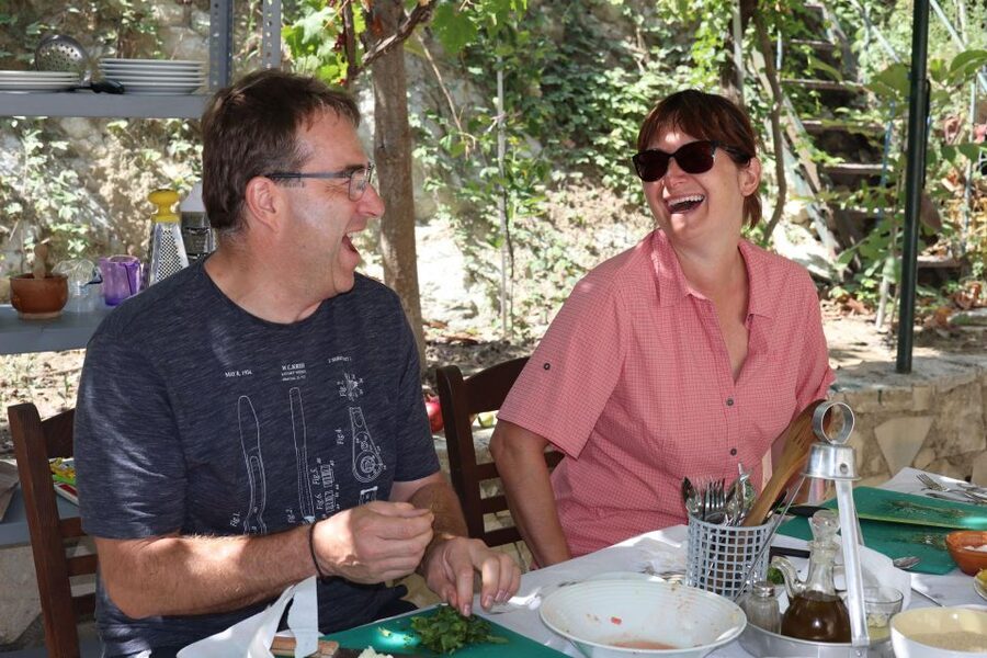 Cooking Lesson in Heraclion by Baxes - Lunch on the veranda