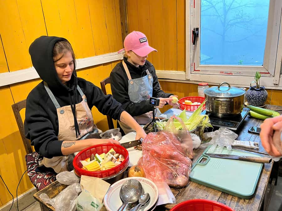 Cooking Workshop with H'mong Guide in Ta Van Village - Chopping, mixing, and rolling the spring rolls