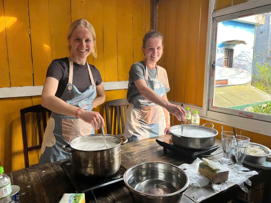 Cooking Workshop with H'mong Guide in Ta Van Village - Eating what you made at Giay’s Local House