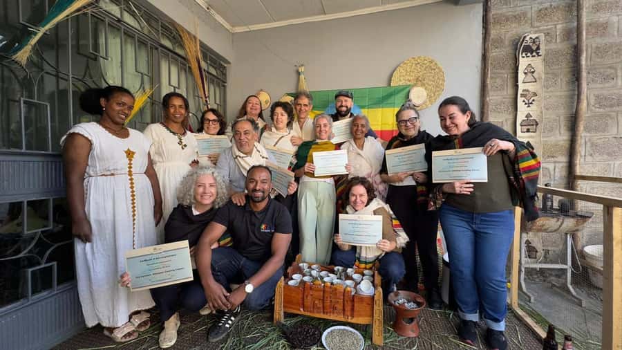 Ethiopian cooking class - The traditional coffee ceremony at the end