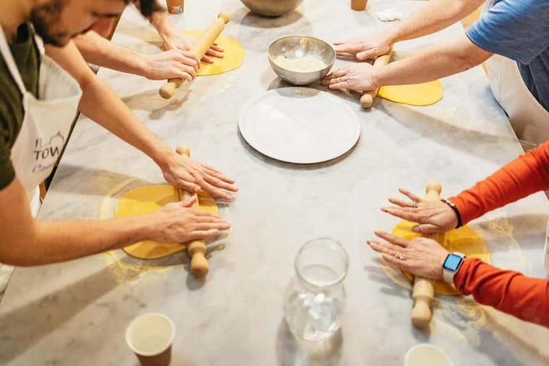 Florence: Premium Pasta and Gelato Cooking Class - Sitting down to eat what you made