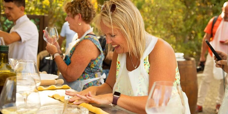 From Livorno: Authentic italian Pasta Cooking Class - Cooking pasta at Tenuta Torciano