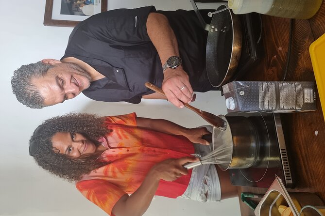 Greek Cuisine Cooking Class in Santorini with Recipes and Wine - Sitting down to eat what you made