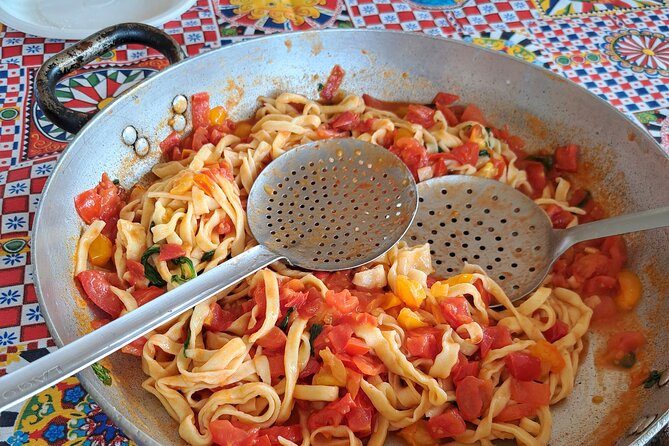Hands On Pasta and Gelato Cooking Class in LUCCA - Sitting down to eat your work