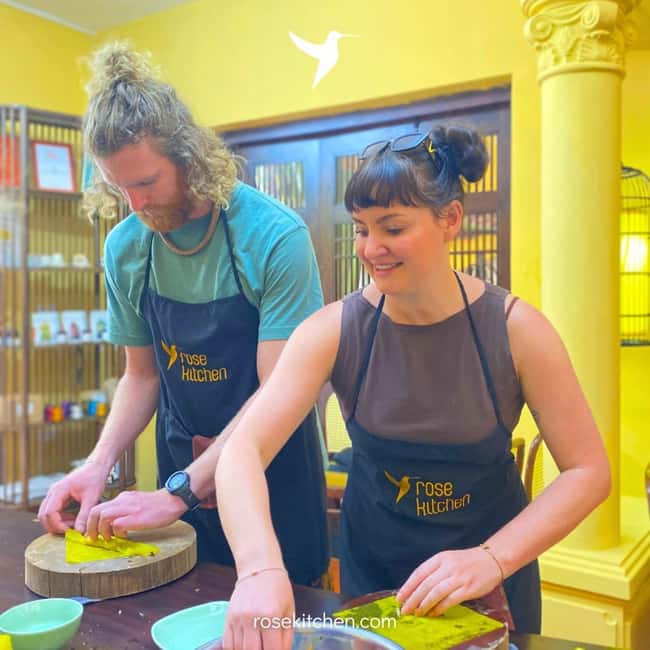 Hanoi Cooking Class: Pho/Bun Cha/Nem + Free Egg/ Salt Coffee - Inside the air-conditioned garden villa
