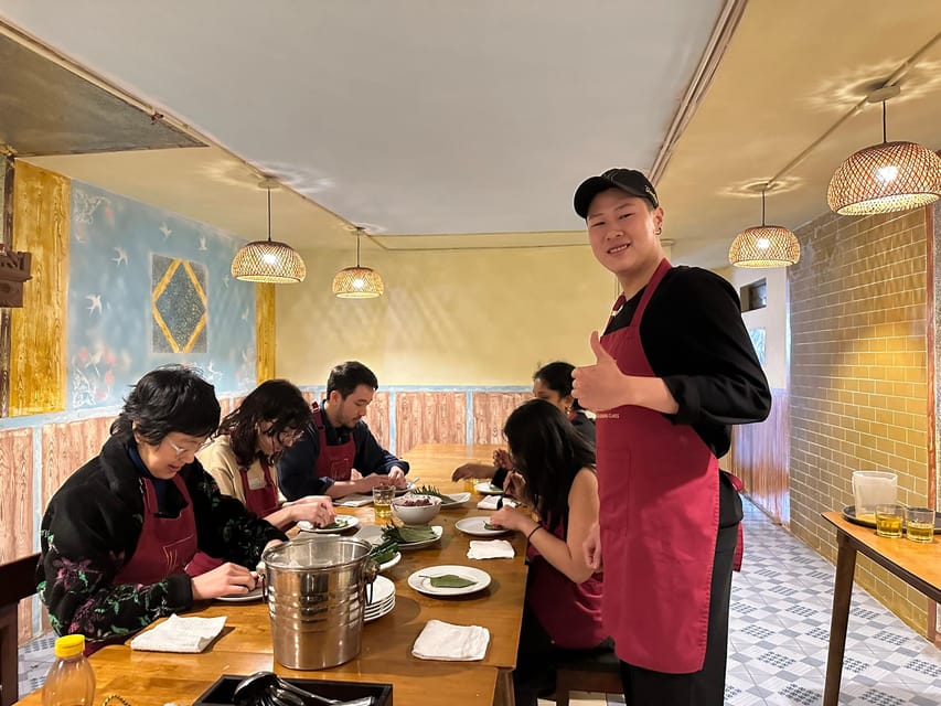 HCMc:Authentic Vietnam Cooking Class with local market visit - Sitting down to eat your own work