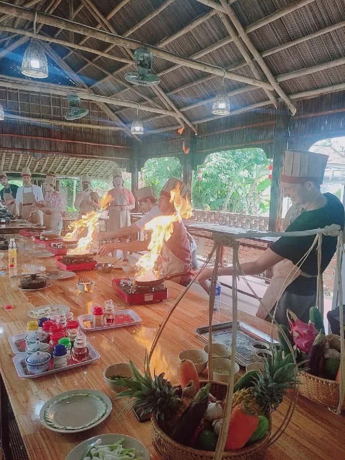 Hoi An: Coconut River Boat Eco - Cooking Class - Market Tour - Eating the meal you prepared