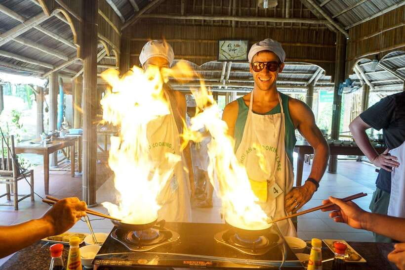 Hoi An: Cooking Class + basket boat (free transfer in Hoian) - Four dishes that teach you the basics