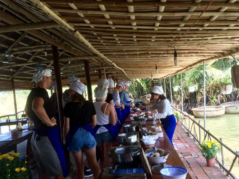 Hoian/Danang: Eco Cooking Class, Cruise Trip, Basket Boat - Cooking four Vietnamese dishes