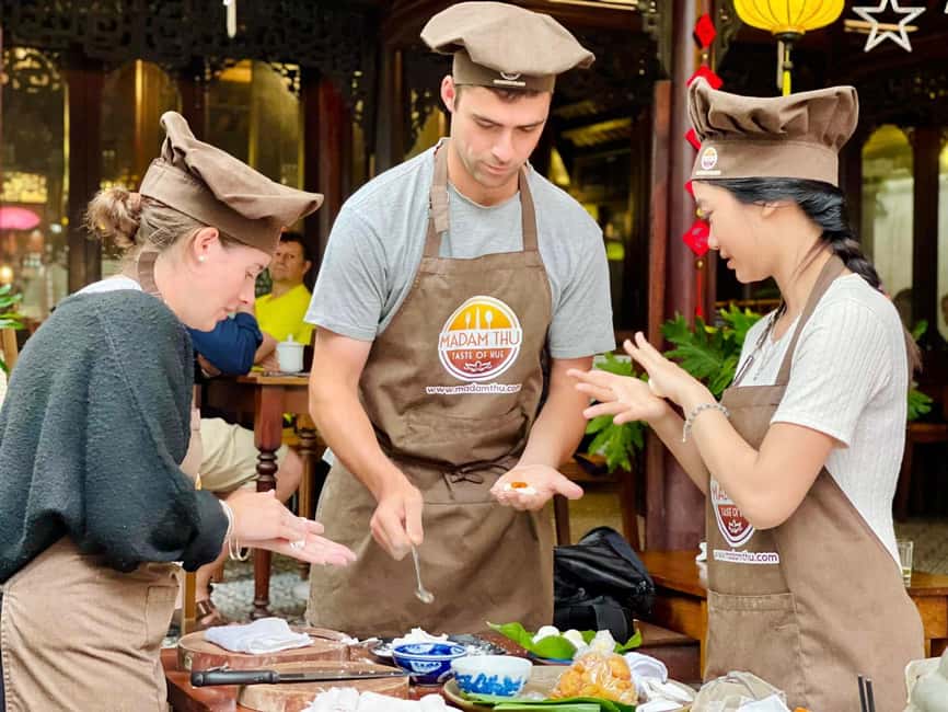 Hue City: Cyclo, Market Tour & Cooking Class at Madam Thu - Timing, pickup, and group style