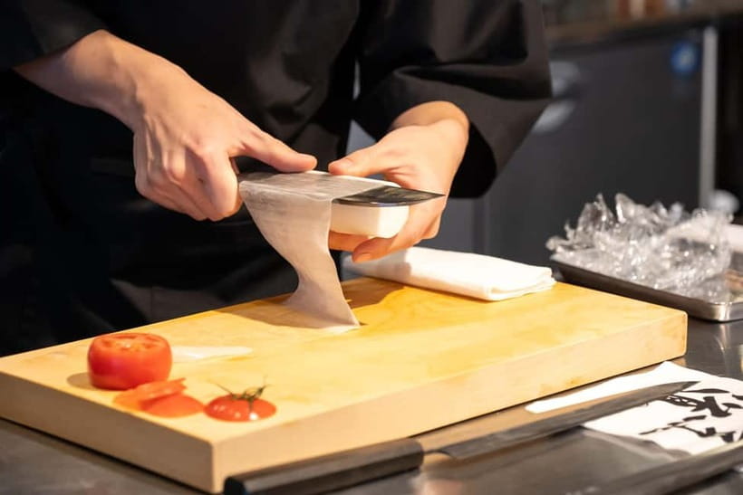 Japanese Knife Skills & Tuna Don/Sushi Workshop in Tokyo - Japanese knife making and the whetstone lesson