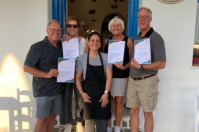 Kourounochori, Naxos : Gregory's Traditional Cooking Class - Eating your work above Melanes Valley
