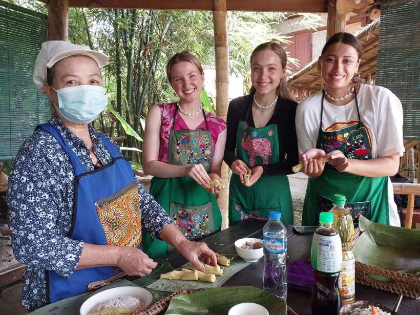 Luang Prabang: Bamboo Weaving Workshop & Cooking Class - Music, dancing, and a meal under the bamboo roof