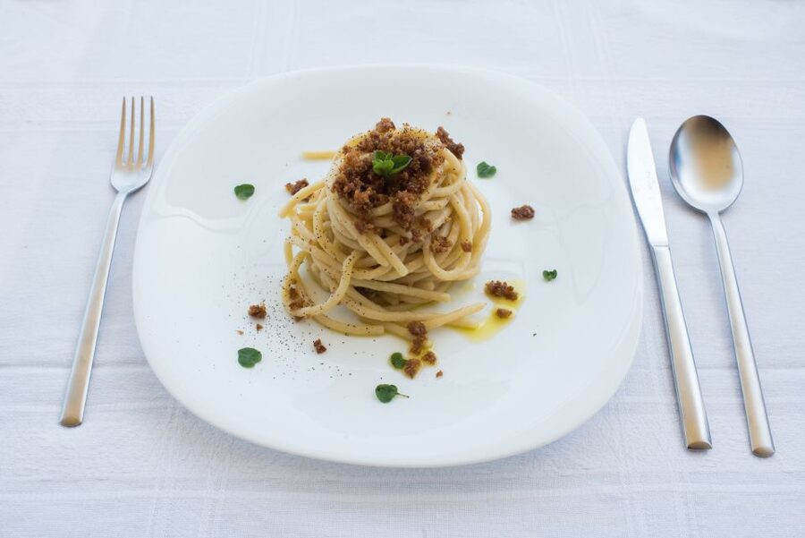 Lucca: Market and Cooking Class at a Local's Home - Sitting down to eat what you made