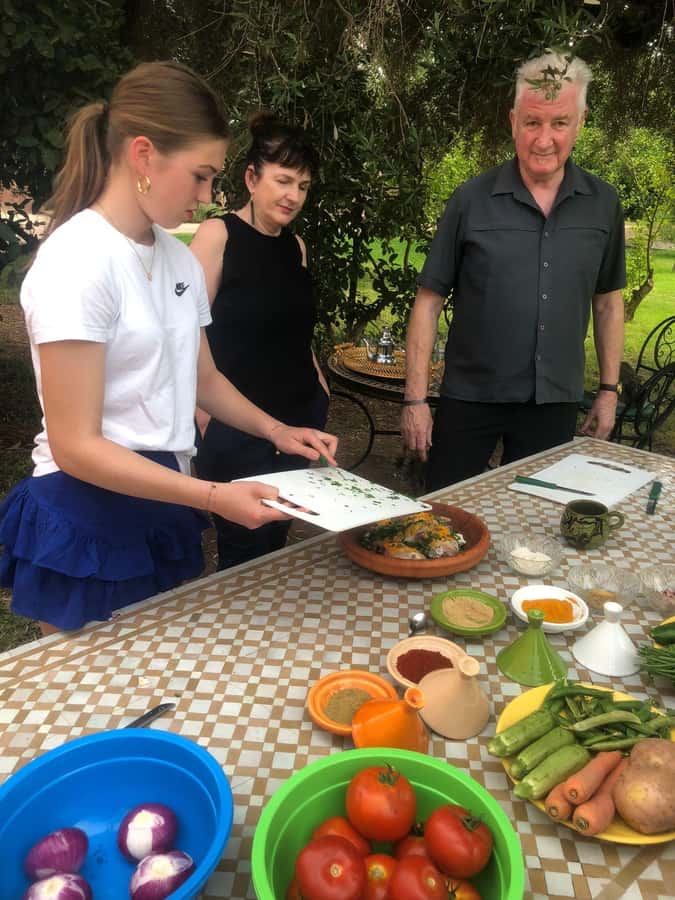Marrakech: Authentic Moroccan Cooking Class in a Farm - Eating under the trees