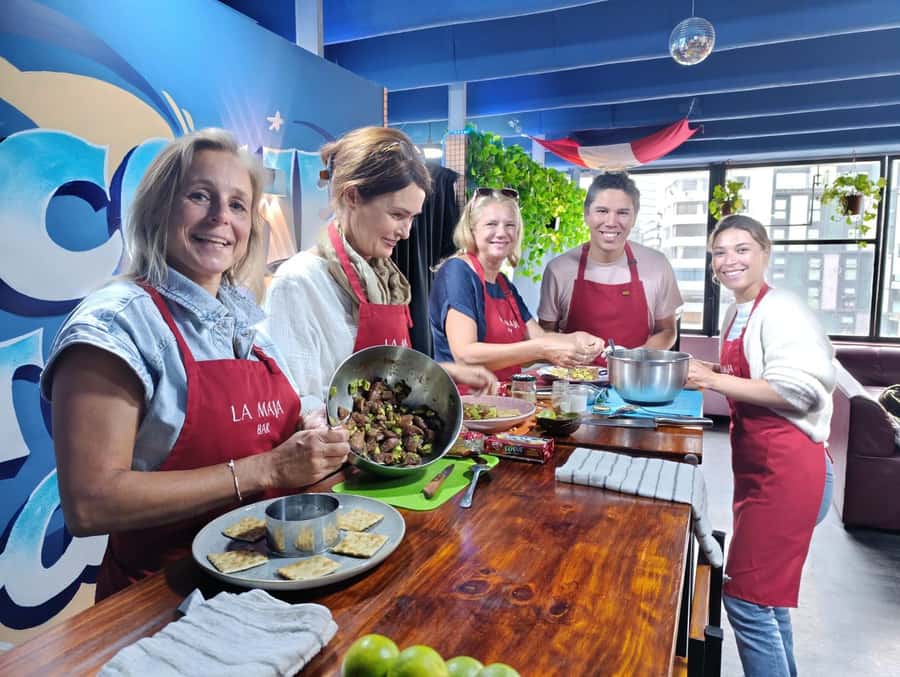 Miraflores: Amazing Peruvian Cooking Class Ceviche Seafood and Pisco Sour - Making tuna tartare with fresh ingredients