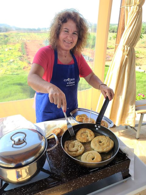 Moires: Cooking Class and Olive Oil Tasting at a Family Farm - Eating what you prepared with Cretan wine