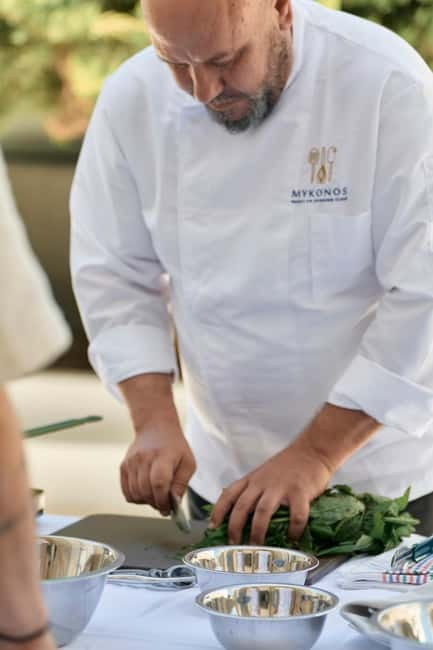 Mykonos: Hands-On Cooking Class with a Professional Chef - Sitting down to eat what you prepared