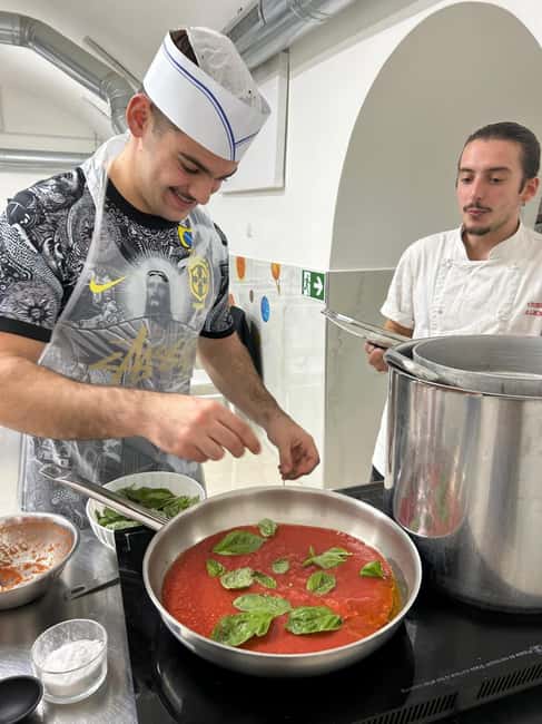 Naples: Pasta and Gelato Cooking Class - Shaping ravioli with San Marzano tomato sauce