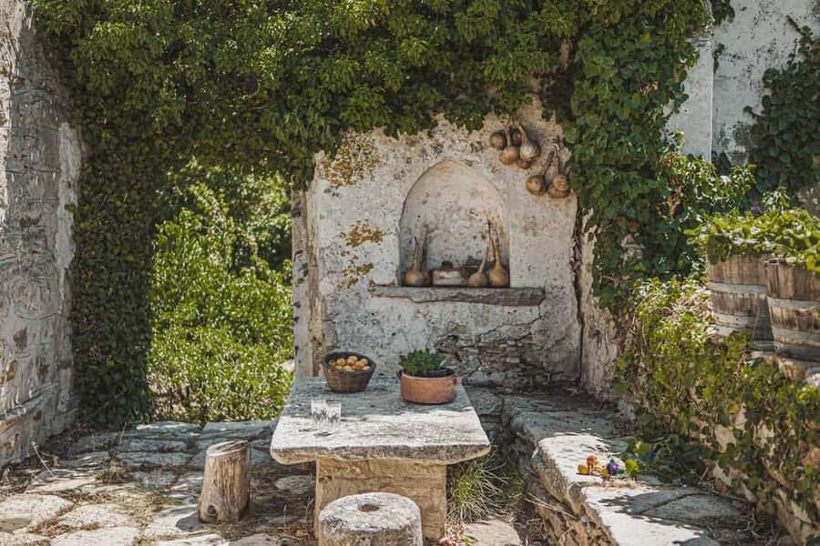 Naxos: Family Farm-table Cooking, Kouros Tour & Live Music - Cooking Greek food over wood and open fire