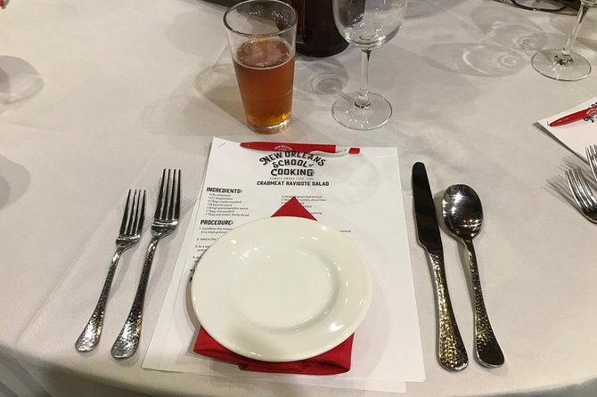 New Orleans Hands-On Cooking Class with Meal - Drinks and the final table