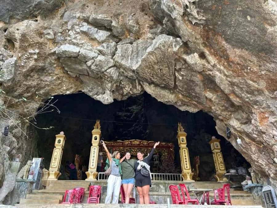 Ninh Binh Jeep Adventure: Temples, Lotus, Fishing & Cooking - Thai Vi Temple among rice fields and karst peaks