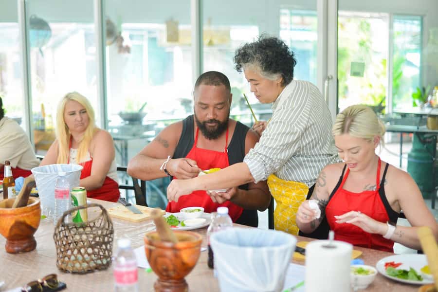 Phuket: Half Day Thai Cooking Experience with Market Tour - Cooking in the open kitchen