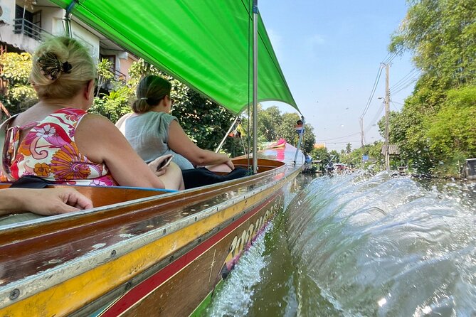 Private Bangkok Small Teak Boat Canal Tour with Cooking in Garden - Wat Pak Nam and the view across old Thonburi