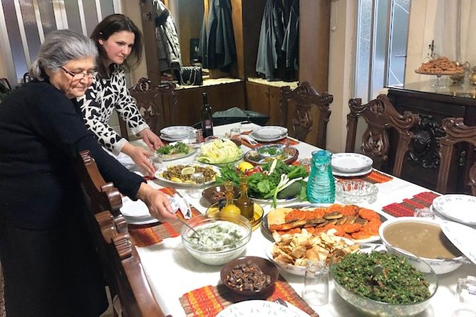 Private Lebanese Cooking Class in Beirut with Amal + Transfers - Sitting down for a traditional Lebanese lunch