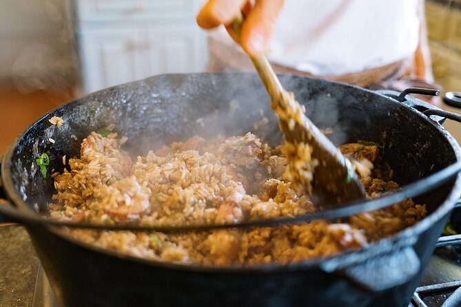 Private New Orleans Cajun Cooking Class with a Local Courtland - Sitting down for the meal