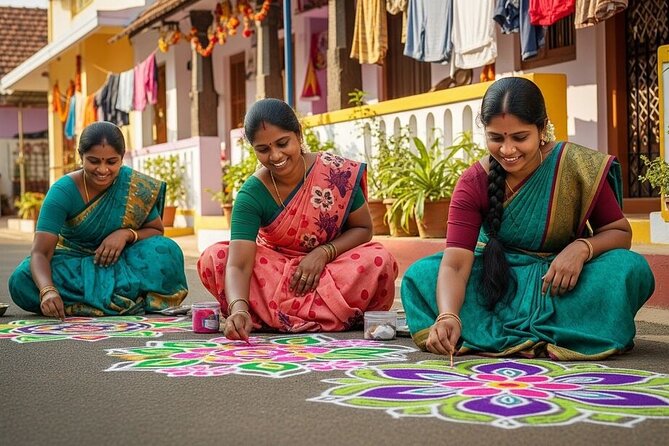 Private tour to learn Traditional Indian Art, craft & Cooking - Stringing flowers into a take-home garland