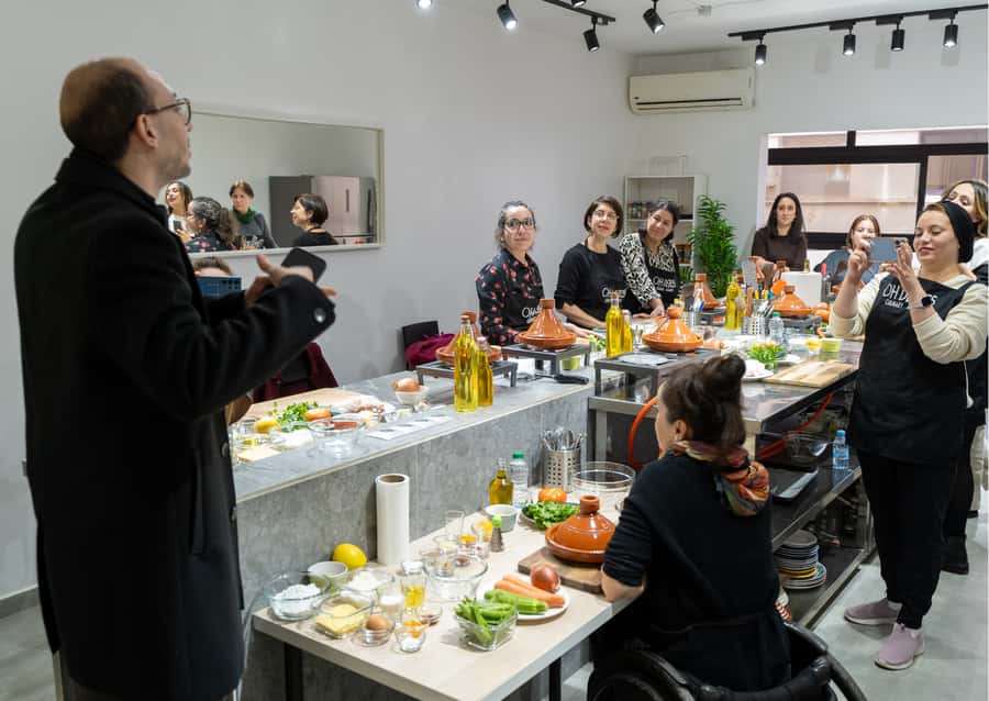 Rabat: Authentic Moroccan Cooking Class with Expert Chefs - Cooking Moroccan food at OhDelices Culinary Academy