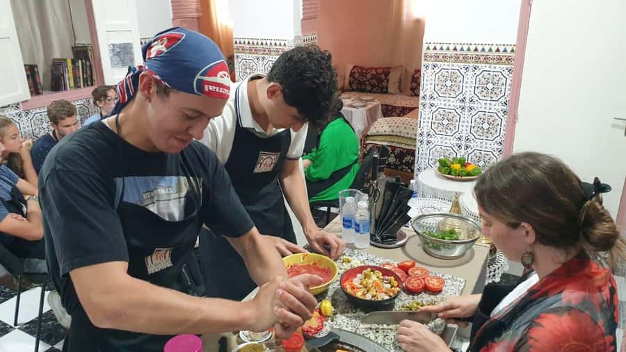 Rabat: Cooking Class in a Family Home - Sitting down to eat what you made