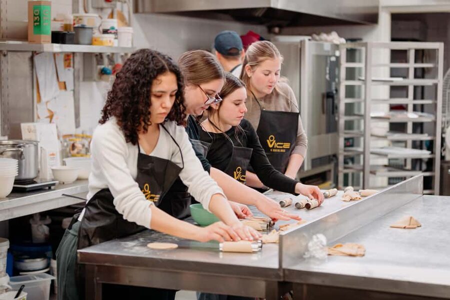 Rome: Cannoli, Gelato, Tiramisu Baking & Cooking Class - Rolling and filling Sicilian cannoli